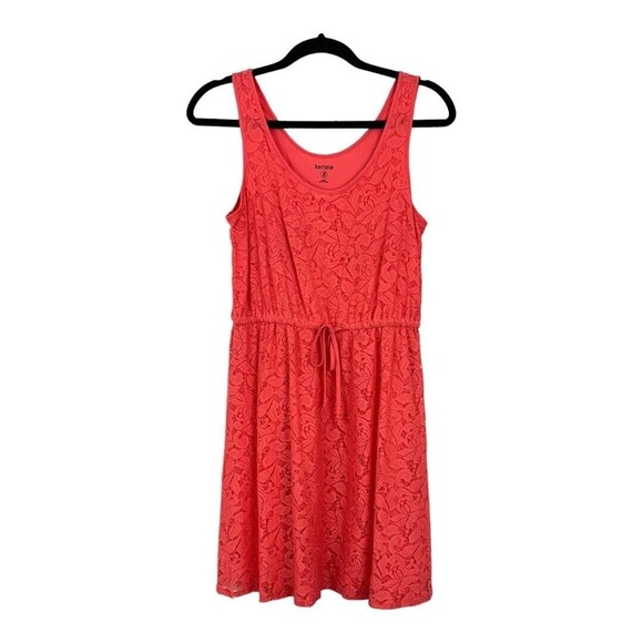 Kensie Womens Size Small Coral Lace Tank Dress - Picture 1 of 4
